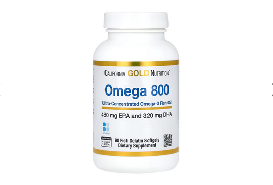 California Gold Nutrition, Omega 800 Ultra-Concentrated Omega-3 Fish Oil, kd-pur Triglyceride Form, 1,000 mg, 90 Fish Gelatin Softgels